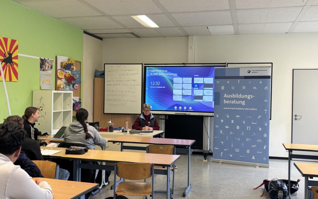 Handwerkskammer Koblenz zu Gast an der IRSP Vallendar – Ausbildungsberatung für die 10. Klassen, Bedeutung und Zukunft handwerklicher Berufe